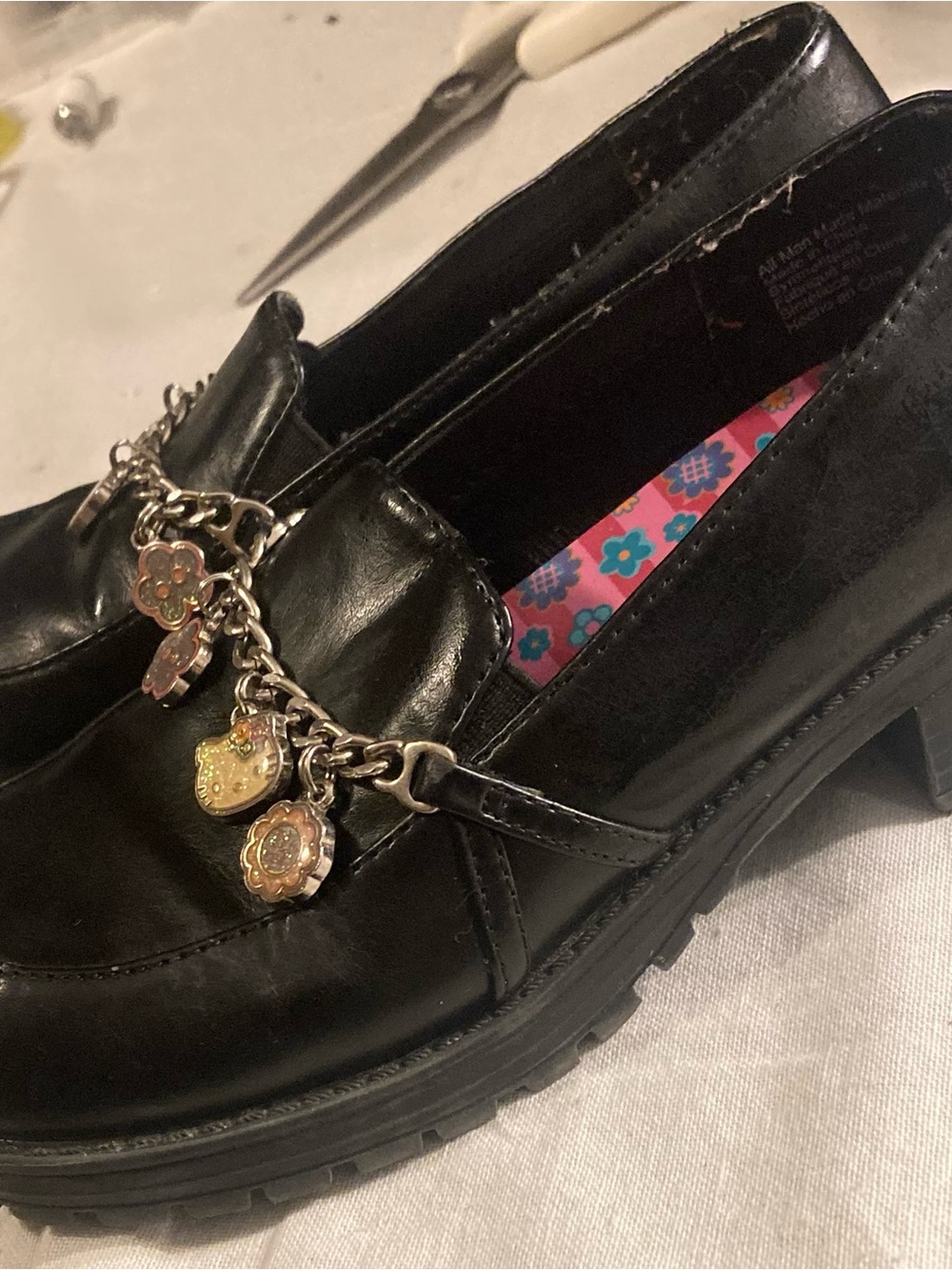 Hello Kitty Black Charm Loafers for Kids